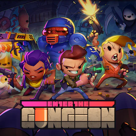 Обложка игры Enter The Gungeon — пиксельный рогалик-шутер с кооперативным режимом для PS4 и PS5