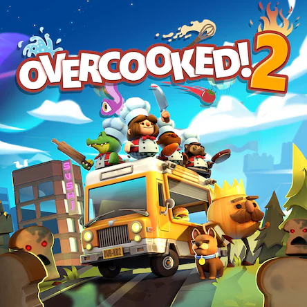 Обложка игры Overcooked 2 — главный чемпион кооперативных игр для PS4 и PS5