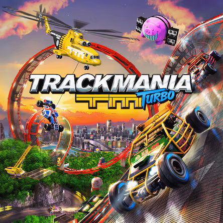 Обложка игры Trackmania Turbo — аркадные гонки с безумными трассами и кооперативным режимом для PS4 и PS5