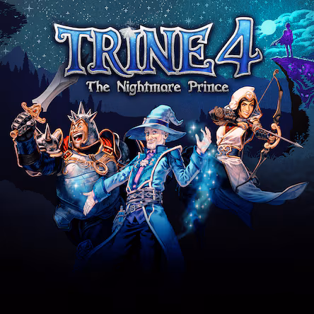 Обложка игры Trine 4: The Nightmare Prince — красивая кооп-сказка с головоломками для PS4 и PS5