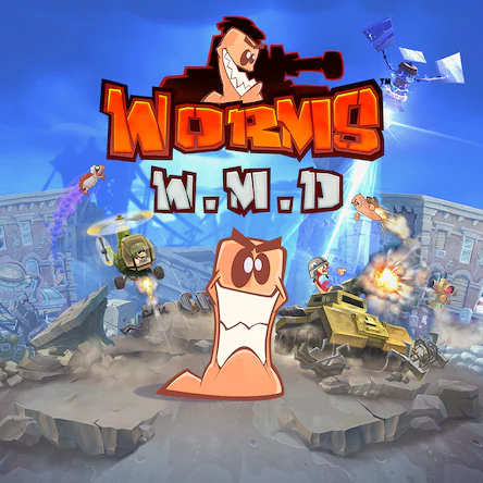 Обложка игры Worms W.M.D. — пошаговая стратегия с кооперативным режимом для PS4 и PS5